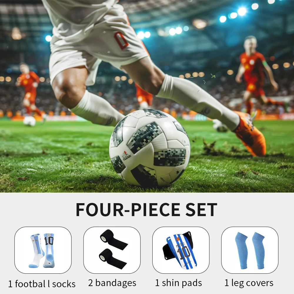 4 Piece Set Men Women Sports Non-slip Football Socks Elastic Socks Bandage Sports Leg Guard
4 Piece Set Men Women Sports Non-slip Football Socks Elastic Socks Bandage Sports Leg Guard