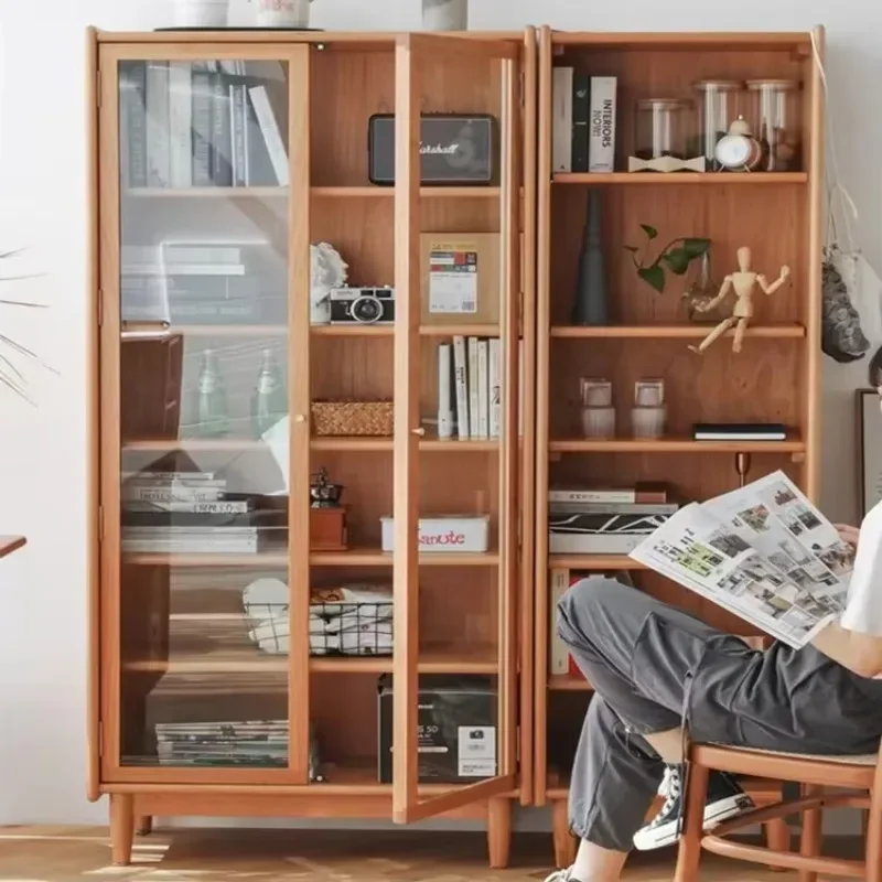 Cherry wood bookcase Japanese simple shelf multi-functional study open bookcase
Cherry wood bookcase Japanese simple shelf multi-functional study open bookcase
