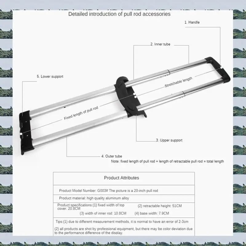 ABQR 51Cm Travel Luggage Telescopic Handle Replacement Parts Luggage Trolley G003 20 Inch Tool Box Trolley
ABQR 51Cm Travel Luggage Telescopic Handle Replacement Parts Luggage Trolley G003 20 Inch Tool Box Trolley