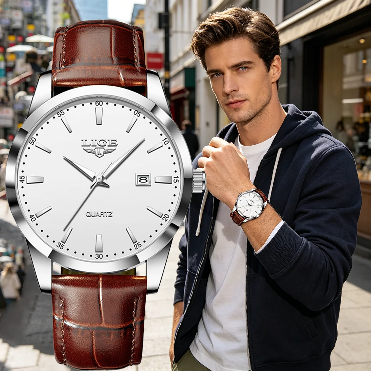 LIGE Man Watch Fashion Mens Watches Leather Strap Sport Waterproof Calendar Military Quartz Wristwatches Male Clock Reloj Hombre
LIGE Man Watch Fashion Mens Watches Leather Strap Sport Waterproof Calendar Military Quartz Wristwatches Male Clock Reloj Hombre