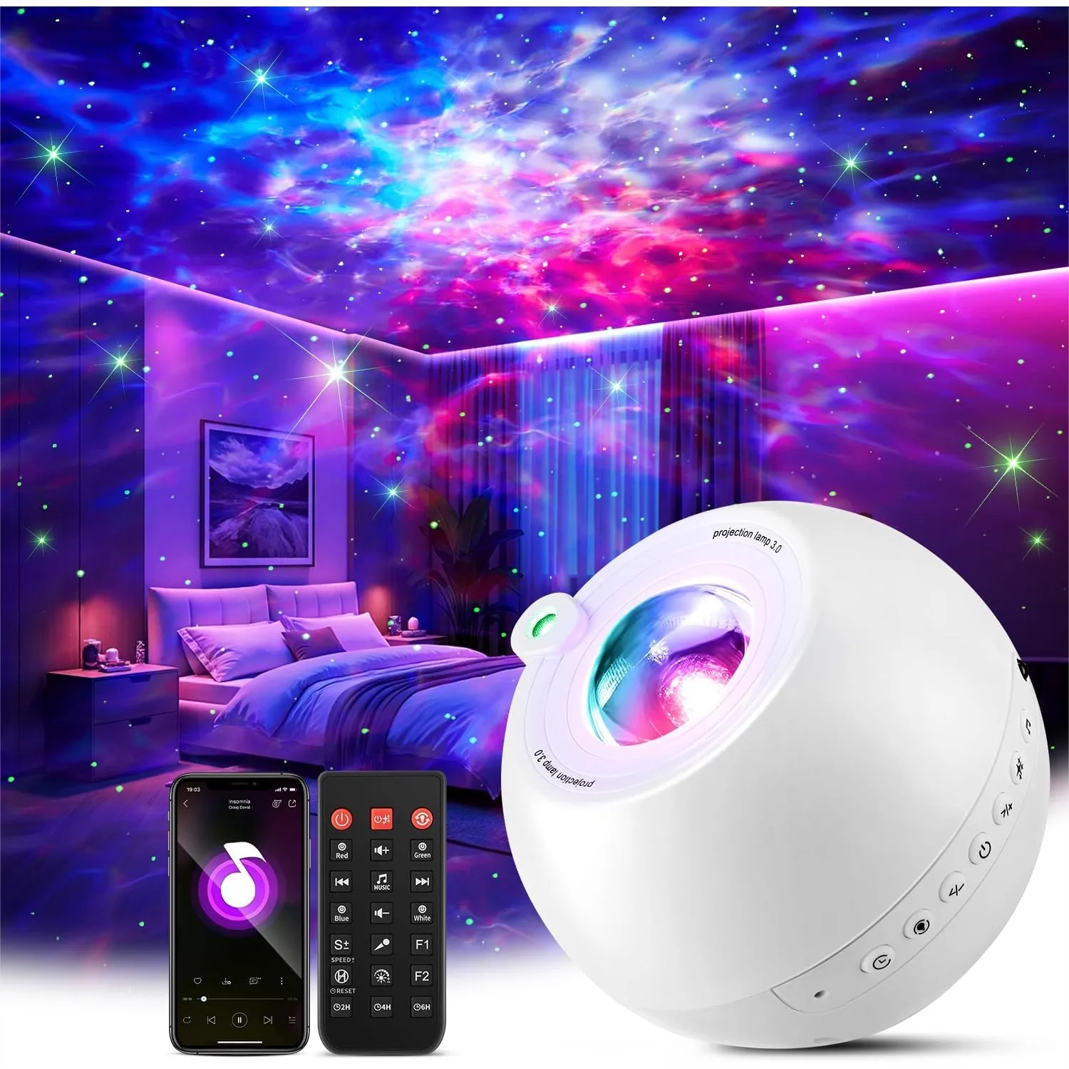 Galaxy Projector Night Light with Bluetooth Speaker, 15 Colors & White Noise, Remote Control, Auto Timer, Room Decor for Bedroom
Galaxy Projector Night Light with Bluetooth Speaker, 15 Colors & White Noise, Remote Control, Auto Timer, Room Decor for Bedroom