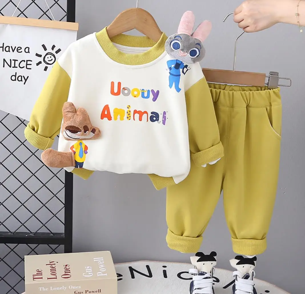 Spring Autumn Boys Sweatshirt Set Korean Style Kids Cartoon Animal Print Pullover Hoodies and Pant Toddler Children Baby Clothes
Spring Autumn Boys Sweatshirt Set Korean Style Kids Cartoon Animal Print Pullover Hoodies and Pant Toddler Children Baby Clothes