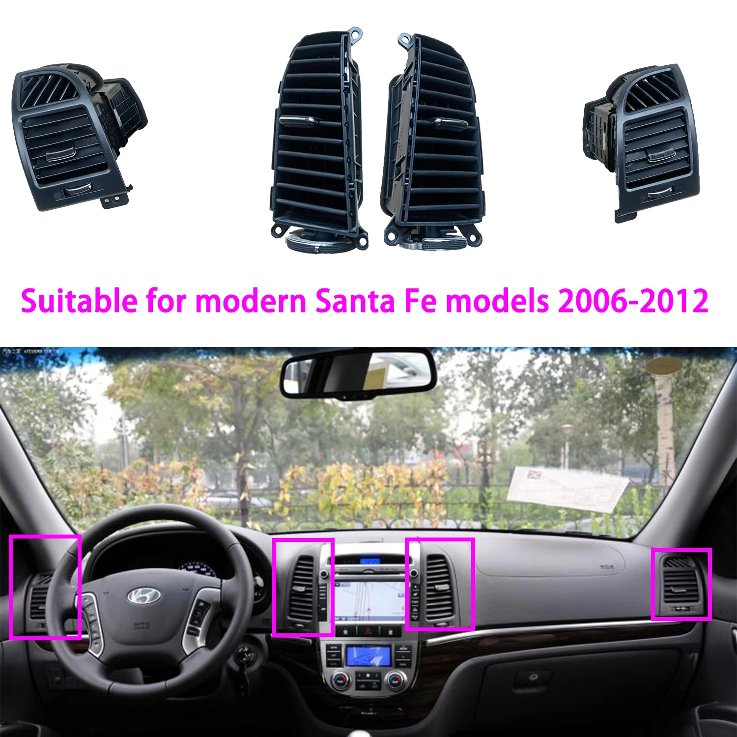 chengchengFront row 2/4pcs For Hyundai Santa fe 2006-2012 Dashboard air conditioning vent interior AC panel air condition grille
chengchengFront row 2/4pcs For Hyundai Santa fe 2006-2012 Dashboard air conditioning vent interior AC panel air condition grille