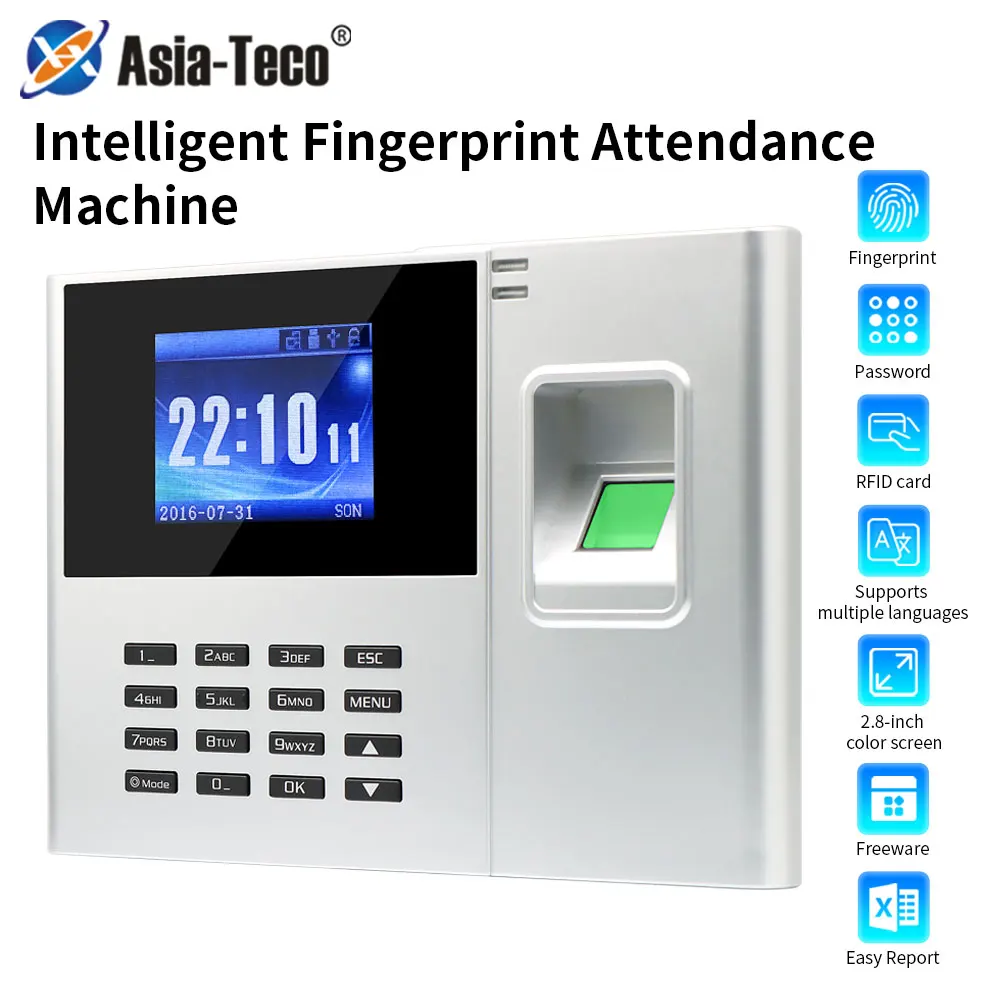 Smart Fingerprint RFID Card Access Control Attendance Machine Office Employee Clock in Machine Export of USB Attendance Data
Smart Fingerprint RFID Card Access Control Attendance Machine Office Employee Clock in Machine Export of USB Attendance Data