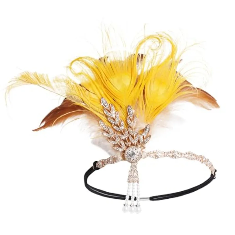 1920s Flapper Feather Headband Roaring 20s Gatsby Headpiece Women's 1920s Headband Flapper Feather Headpiece
1920s Flapper Feather Headband Roaring 20s Gatsby Headpiece Women's 1920s Headband Flapper Feather Headpiece
