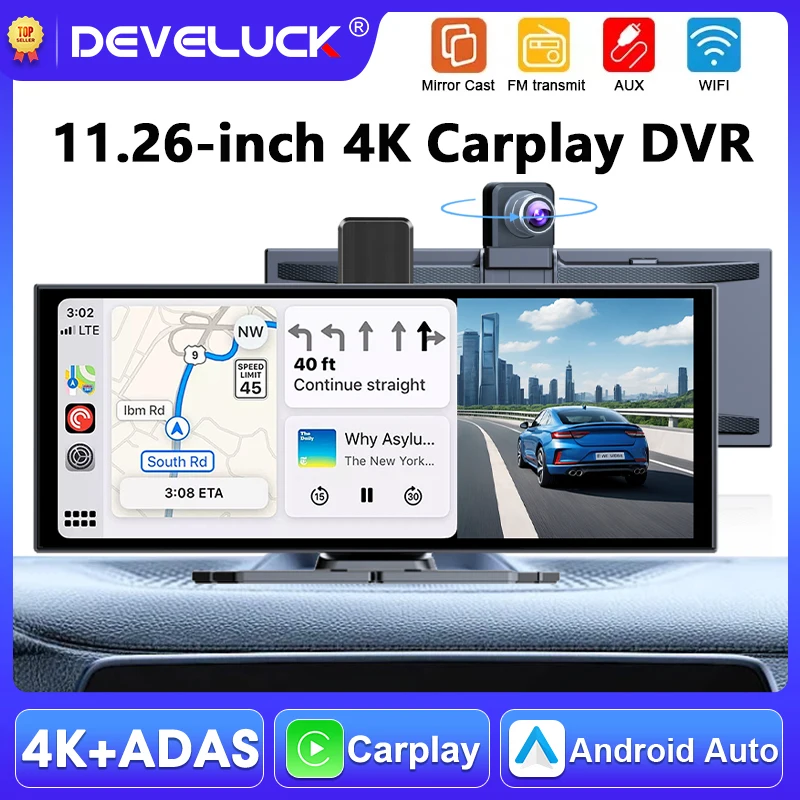Portable 11.26 inch 4K ADAS Dash cam Rotatable Front Camera Wireless Carplay Android Auto Dashboard Video Recorder Car DVR
Portable 11.26 inch 4K ADAS Dash cam Rotatable Front Camera Wireless Carplay Android Auto Dashboard Video Recorder Car DVR