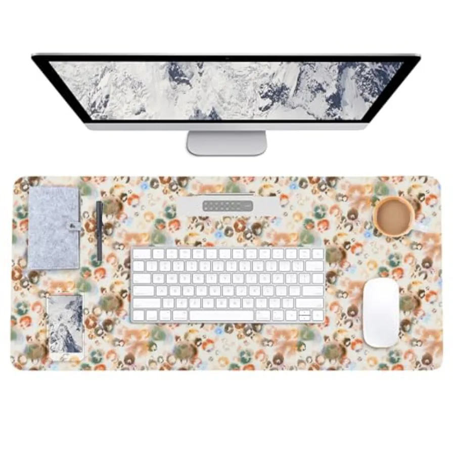 Leather Large Mouse Pad Desk Blotters 35 x 17in Cute Desk Mat with PU Surface, Non-Slip Desk Pad Protector, Waterproof Desk Wri
Leather Large Mouse Pad Desk Blotters 35 x 17in Cute Desk Mat with PU Surface, Non-Slip Desk Pad Protector, Waterproof Desk Wri