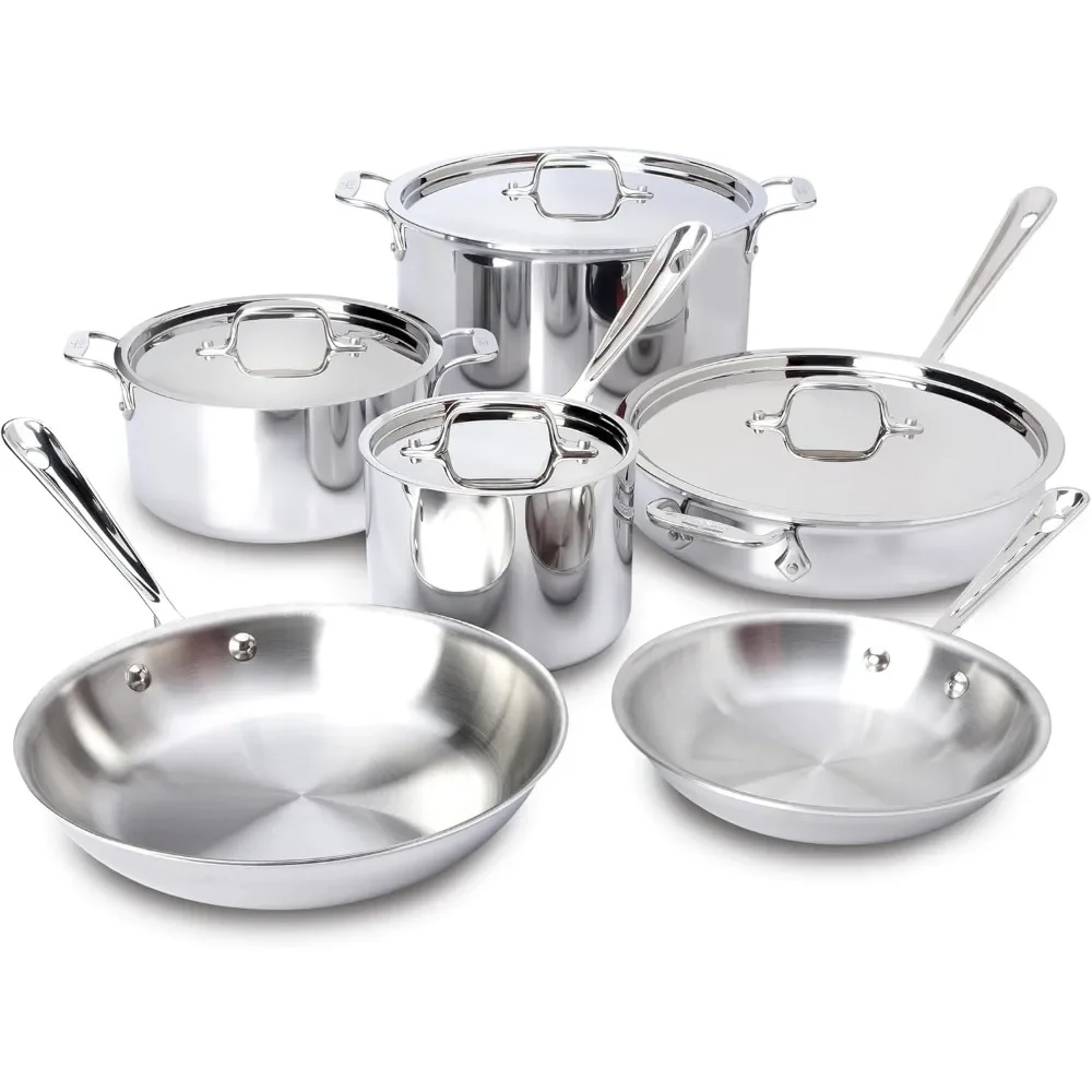 Stainless Steel Cookware Set 10 Piece, Frying Pans, Saucepans, Saute Pan, Stockpot and Soup Pot, Pots and Pans, Kitchen Set
Stainless Steel Cookware Set 10 Piece, Frying Pans, Saucepans, Saute Pan, Stockpot and Soup Pot, Pots and Pans, Kitchen Set