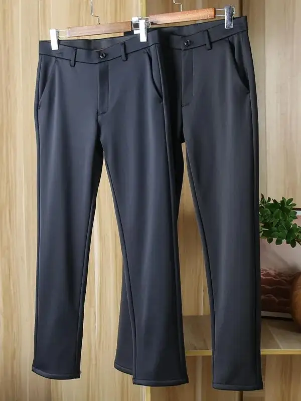 Winter New Style Men's Business Casual Pants Elastic Fleece Lined Slim Straight Leg Wool Blend Fashionable Trendy Trousers
Winter New Style Men's Business Casual Pants Elastic Fleece Lined Slim Straight Leg Wool Blend Fashionable Trendy Trousers