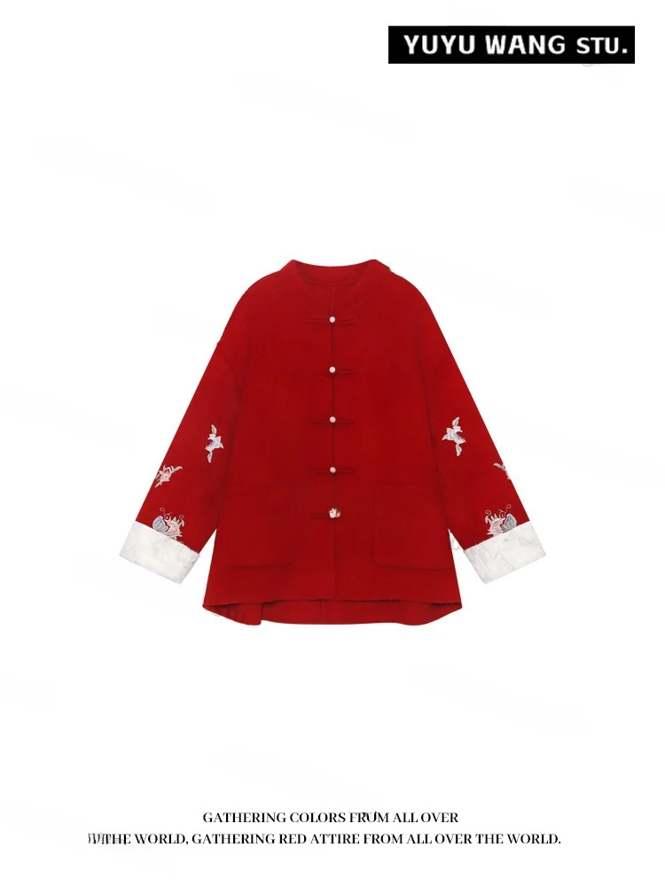 New Chinese Sle Double-Sided 00 Woolen Coat Women's ort Plaid Woolen Jaet round Ne Single Button Long Sve Regular...
New Chinese Sle Double-Sided 00 Woolen Coat Women's ort Plaid Woolen Jaet round Ne Single Button Long Sve Regular...