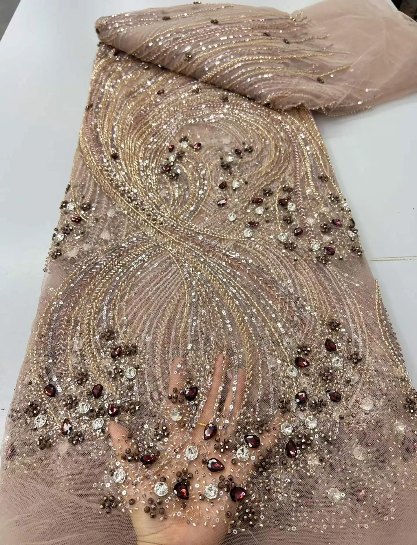 2026 African Sequins And Beaded Lace Fabric Nigerian Groom Embroidery High Quality French Tulle Lace Fabric For Bridal Wedding
2026 African Sequins And Beaded Lace Fabric Nigerian Groom Embroidery High Quality French Tulle Lace Fabric For Bridal Wedding