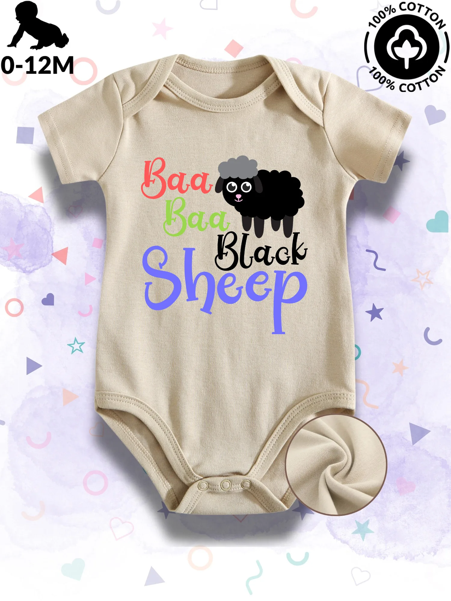 Детский комбинезон-боди унисекс Baa Baa Black Sheep, 100% хлопок, мягкий, всесезонный, бежевый, для ползания, 190 г/м²
Детский комбинезон-боди унисекс Baa Baa Black Sheep, 100% хлопок, мягкий, всесезонный, бежевый, для ползания, 190 г/м²