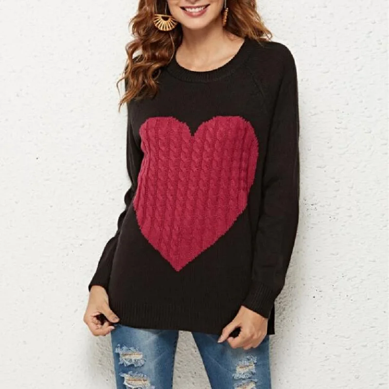 Casual Loose Knit for Autumn/Winter Women's Pullovers 2023 Slim New Love Fashion O-neck long sleeps Pullover Sweater for Women
Casual Loose Knit for Autumn/Winter Women's Pullovers 2023 Slim New Love Fashion O-neck long sleeps Pullover Sweater for Women