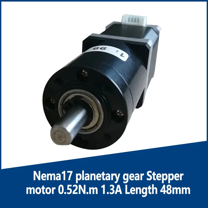 Nema17 planetary gear Stepper motor 0.52N.m 1.3A Length 48mm Speed ratio 3.71:1 5.18:1 13.7:1 19.2:1 27:1 51:1 99:1
Nema17 planetary gear Stepper motor 0.52N.m 1.3A Length 48mm Speed ratio 3.71:1 5.18:1 13.7:1 19.2:1 27:1 51:1 99:1