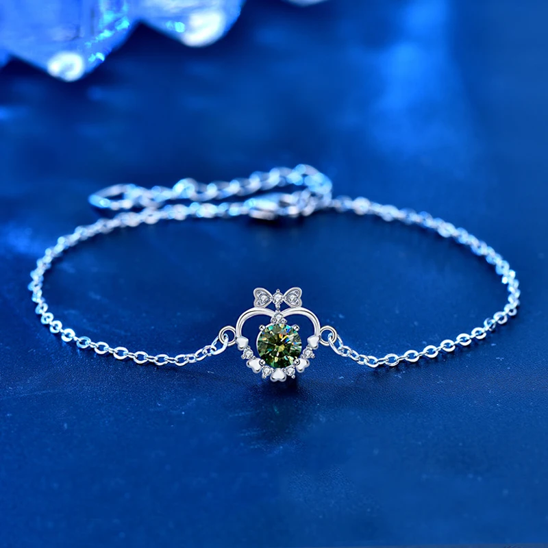 0.5ct Green Moissanite Heart Bracelet Women 925 Sterling Silver Lab Diamond Love Bracelets Bangle White Gold Plated Pass Tester
0.5ct Green Moissanite Heart Bracelet Women 925 Sterling Silver Lab Diamond Love Bracelets Bangle White Gold Plated Pass Tester
