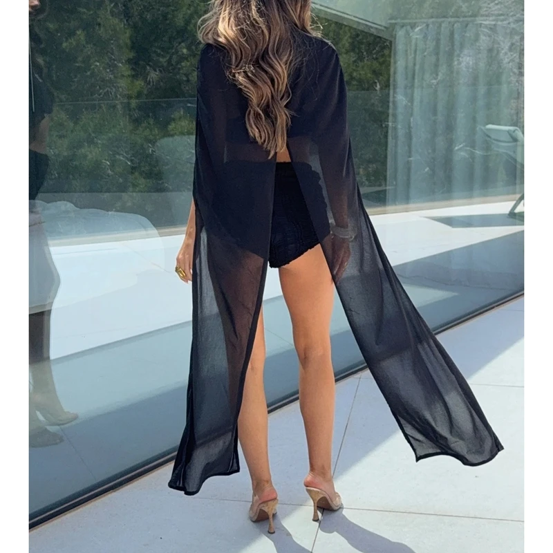 Women's Chiffon Long Cape Shawl High Low Flowy Poncho Capelets Sheer Mesh Bridal Wedding Evening Dress Cover Up Wraps
Women's Chiffon Long Cape Shawl High Low Flowy Poncho Capelets Sheer Mesh Bridal Wedding Evening Dress Cover Up Wraps