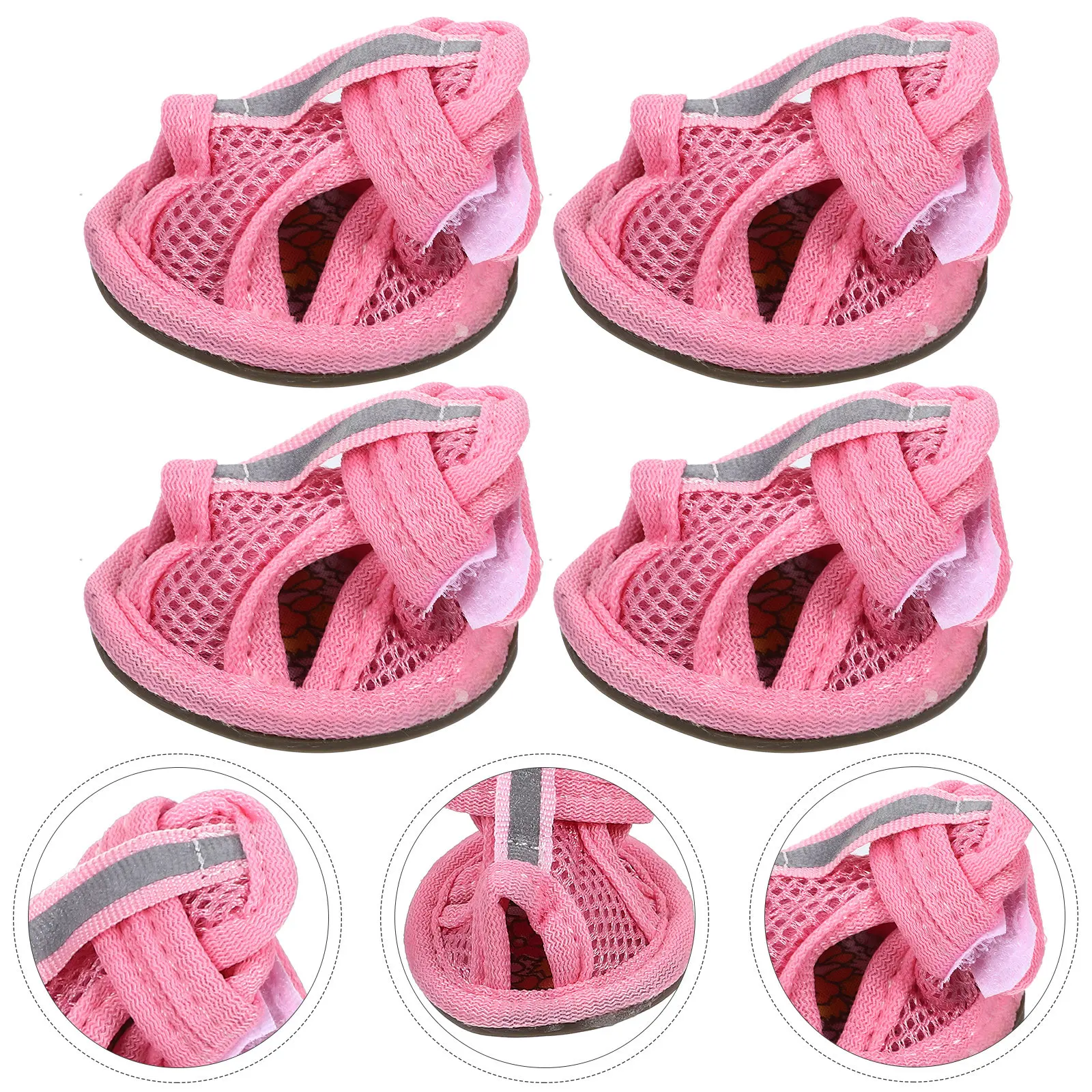 4Pcs Pet Sandals Dog Shoes Summer Mesh Breathable Anti-Slip Dog Footwear Flexible Sole Wipe Washable Hot Pavement Protection
4Pcs Pet Sandals Dog Shoes Summer Mesh Breathable Anti-Slip Dog Footwear Flexible Sole Wipe Washable Hot Pavement Protection