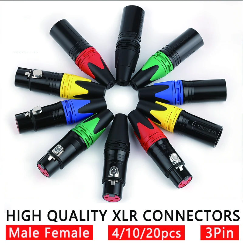 4/10/20pcs 3-Pin XLR Male to Female Adapter Connector Professional Colourful Audio Plug for Microphone Amplifier Converter
4/10/20pcs 3-Pin XLR Male to Female Adapter Connector Professional Colourful Audio Plug for Microphone Amplifier Converter