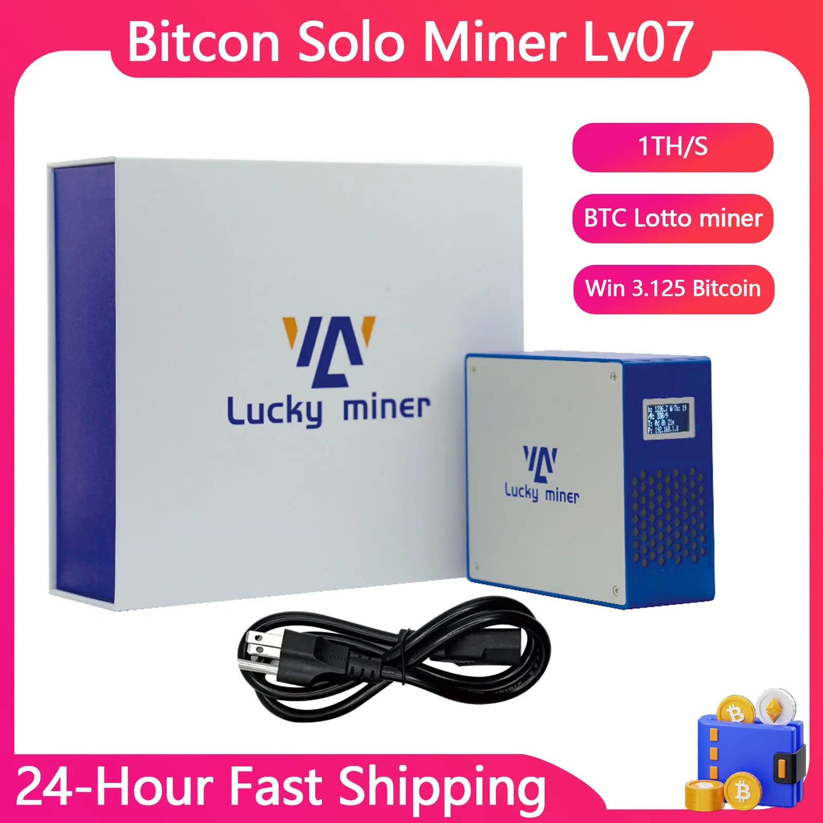 Btc lottery lucky solo miner LV07 1TBH/S BTC BCH BSV DGB SHA256 BM1366 machine asic mining crypto miner
Btc lottery lucky solo miner LV07 1TBH/S BTC BCH BSV DGB SHA256 BM1366 machine asic mining crypto miner