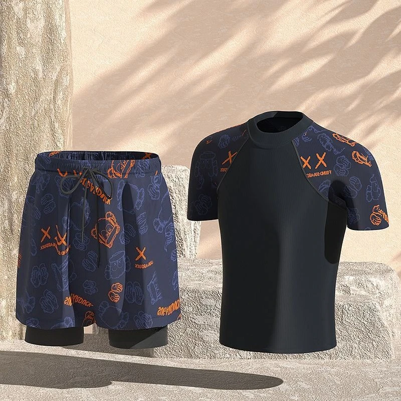 New Men's Swimsuit Suit Large Size Flat-angle Fake Two-piece Anti-embarrassment Printed Sports Swimming Hot Spring Shorts
New Men's Swimsuit Suit Large Size Flat-angle Fake Two-piece Anti-embarrassment Printed Sports Swimming Hot Spring Shorts