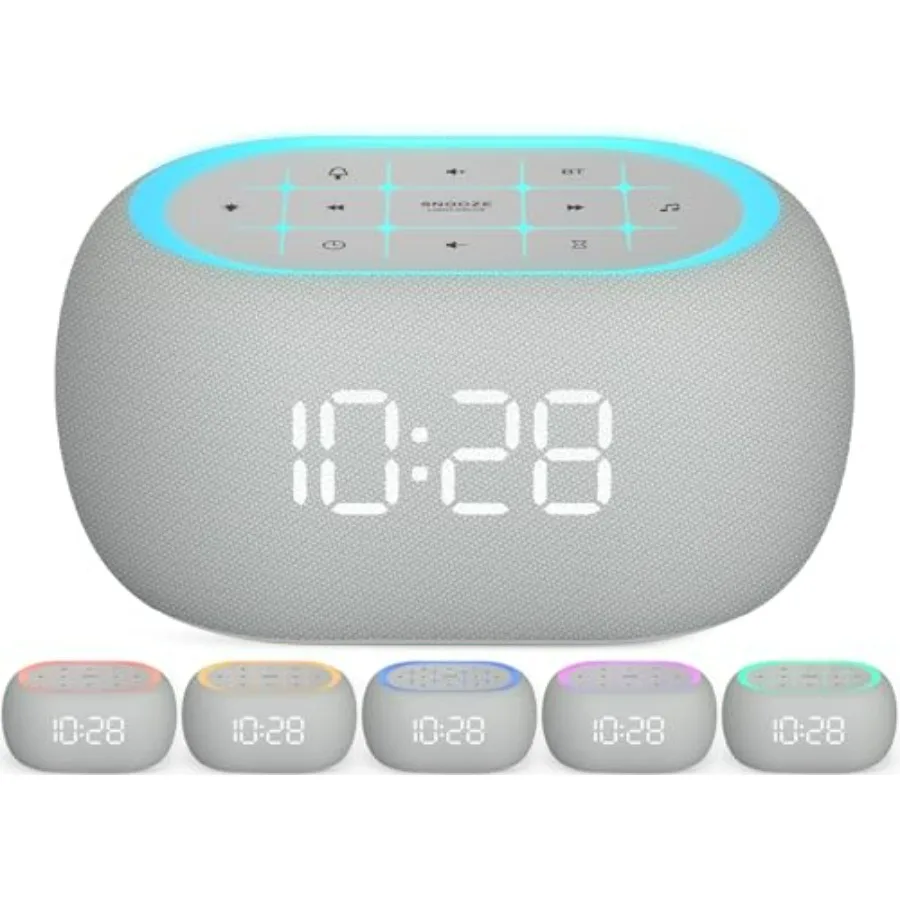 White Noise Sound Machine Alarm Clock with Bluetooth Speaker, 21 Relaxing Sounds, 7 Night Lights, 0-100% Dimmer/Sleep Timer/30-
White Noise Sound Machine Alarm Clock with Bluetooth Speaker, 21 Relaxing Sounds, 7 Night Lights, 0-100% Dimmer/Sleep Timer/30-