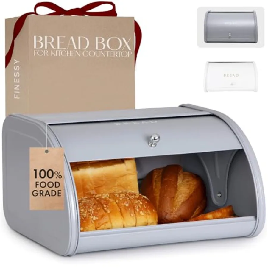Modern Metal Bread Box for Kitchen Countertop Farmhouse Homemade Loaf Bread Storage Bin Holder for Kitchen Counters Organizer A
Modern Metal Bread Box for Kitchen Countertop Farmhouse Homemade Loaf Bread Storage Bin Holder for Kitchen Counters Organizer A