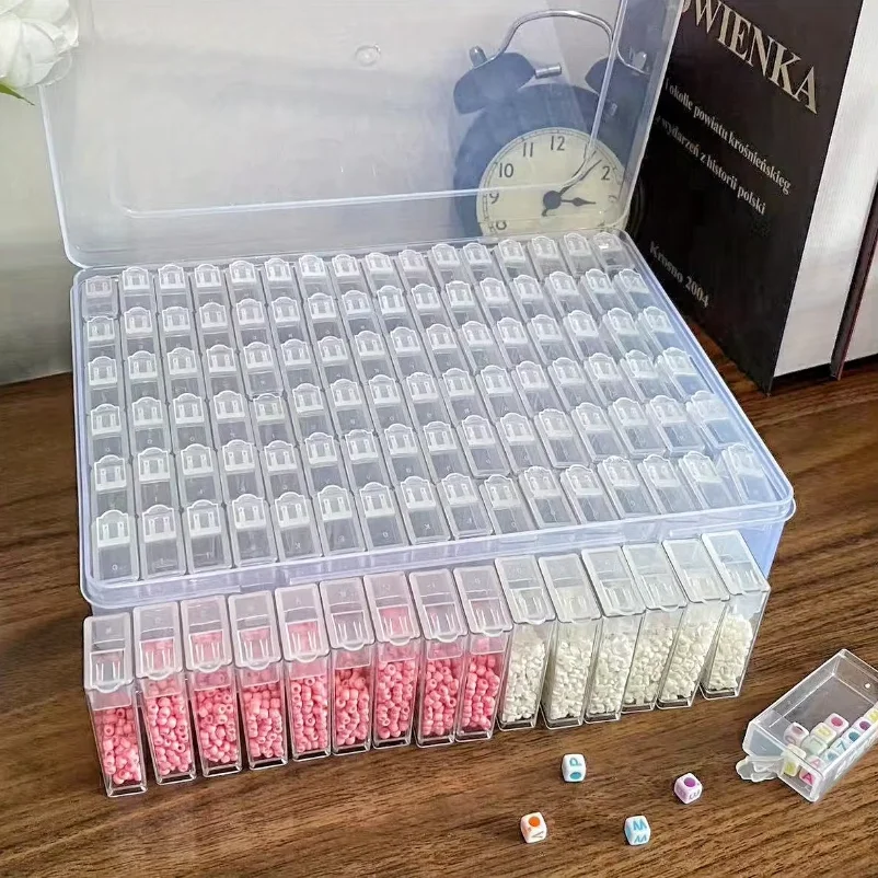 32/64Grid Capacity Bead Craft Storage Box 96 Individual Compartments - Heavy-Duty Plastic Lid Beadwork, Painting, Embroider
32/64Grid Capacity Bead Craft Storage Box 96 Individual Compartments - Heavy-Duty Plastic Lid Beadwork, Painting, Embroider