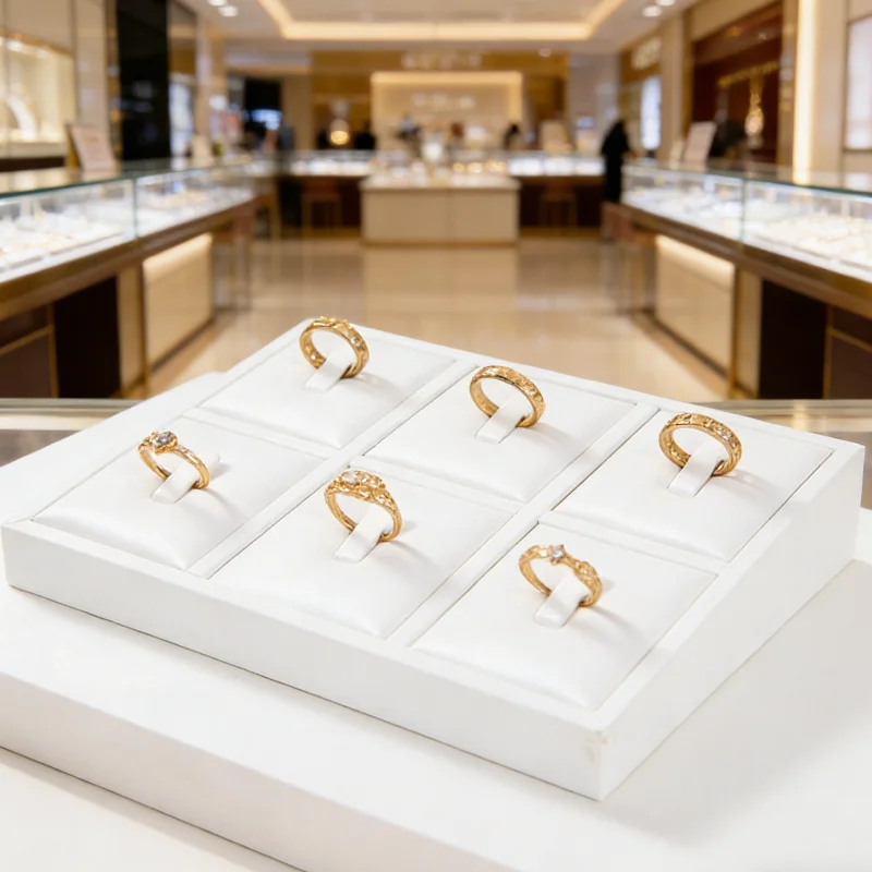 White Leather Ring Jewelry Pendant Display Holder Showcase Tray Stand Shop Earrings Necklace Storage Organizer Combination Rack
White Leather Ring Jewelry Pendant Display Holder Showcase Tray Stand Shop Earrings Necklace Storage Organizer Combination Rack