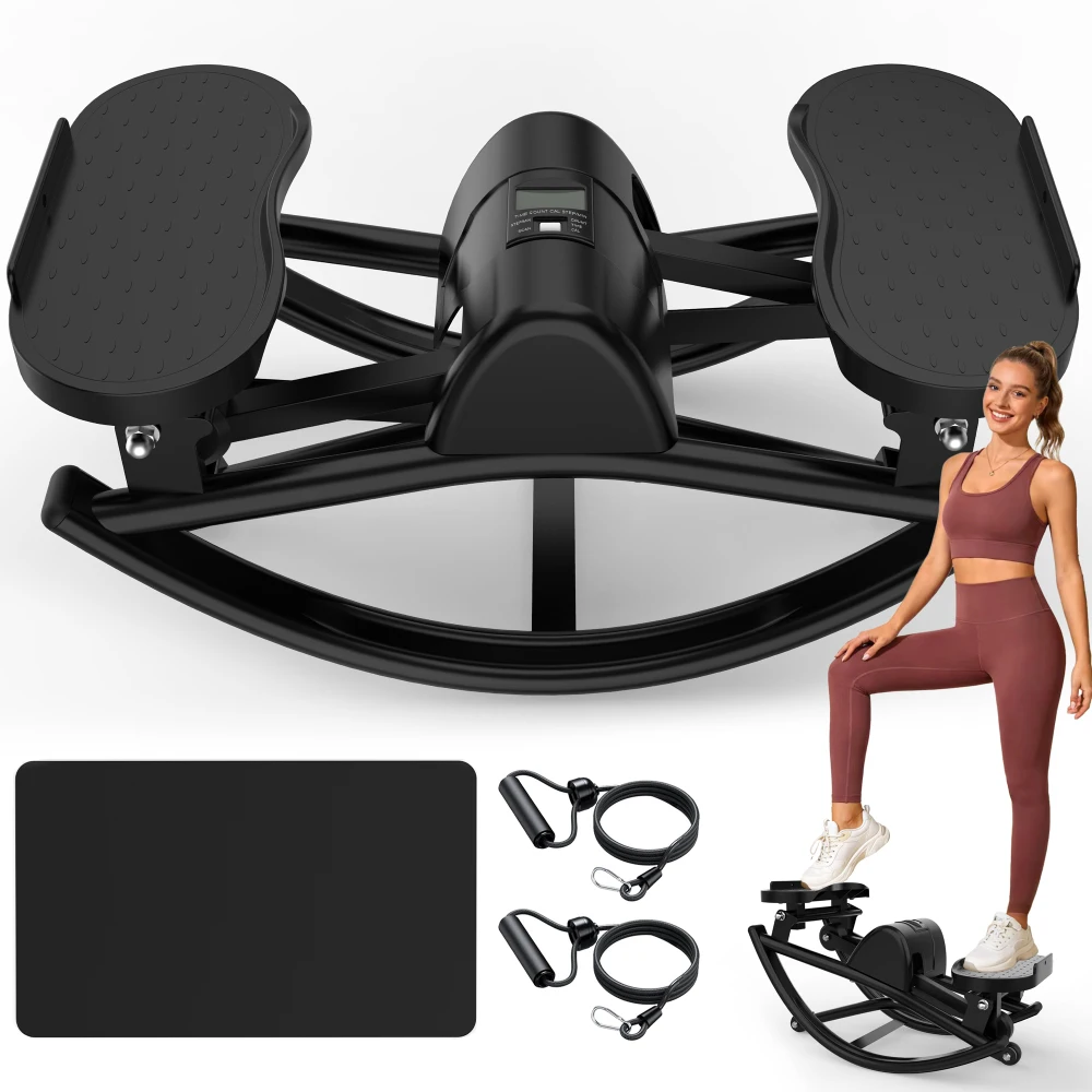 Lateral Rocking Stepper with Resistance Bands, Anti-Slip Mat & LCD Monitor - Home Workout
Lateral Rocking Stepper with Resistance Bands, Anti-Slip Mat & LCD Monitor - Home Workout