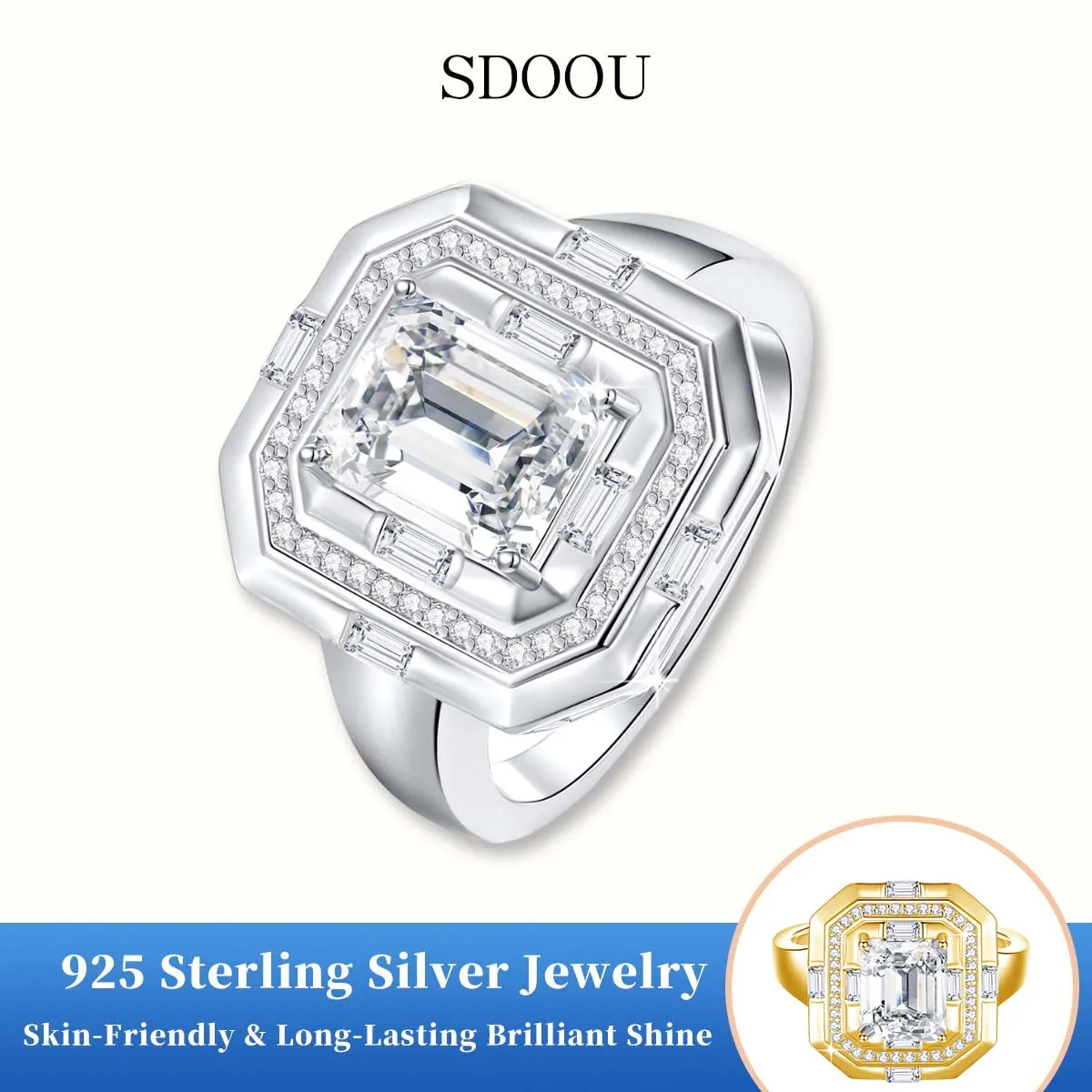 High End Luxury 925 Silver Certified Men's Rings 18k Gold Plated 9*7MM 3CT Emerald Moissanite Women's Ring Jewelry Trends 2026
High End Luxury 925 Silver Certified Men's Rings 18k Gold Plated 9*7MM 3CT Emerald Moissanite Women's Ring Jewelry Trends 2026