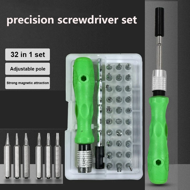 Mini 32-in-1 Precision Screwdriver Set Magnetic Bits Repair Tool Kit Screwdriver Bit Set Phone Mobile IPad Camera Maintenance
Mini 32-in-1 Precision Screwdriver Set Magnetic Bits Repair Tool Kit Screwdriver Bit Set Phone Mobile IPad Camera Maintenance