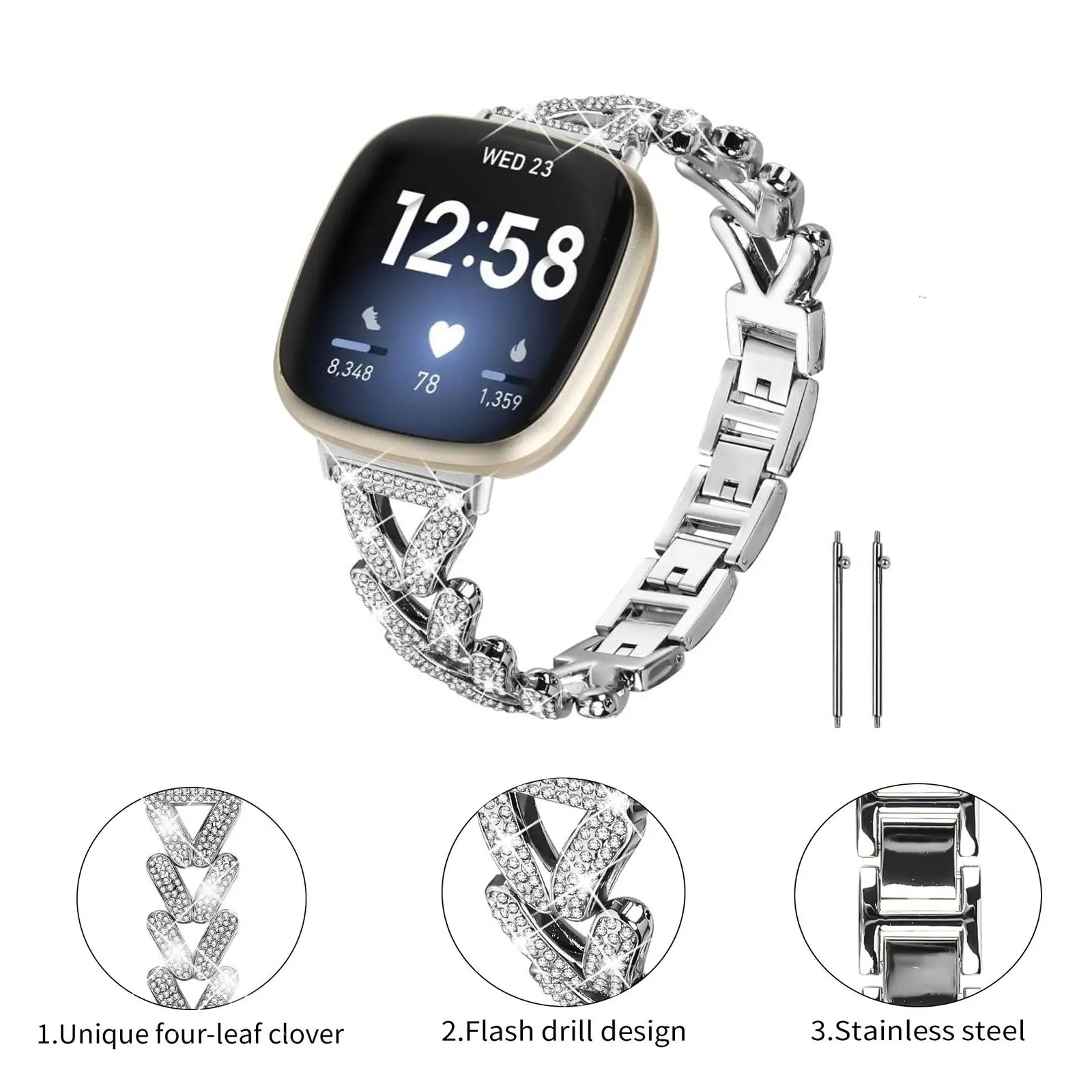 xDfind Small Twist Diamond Metal Watch Band 20mm for Women Glittering Crystals Stainless Steel Strap Compatible
xDfind Small Twist Diamond Metal Watch Band 20mm for Women Glittering Crystals Stainless Steel Strap Compatible