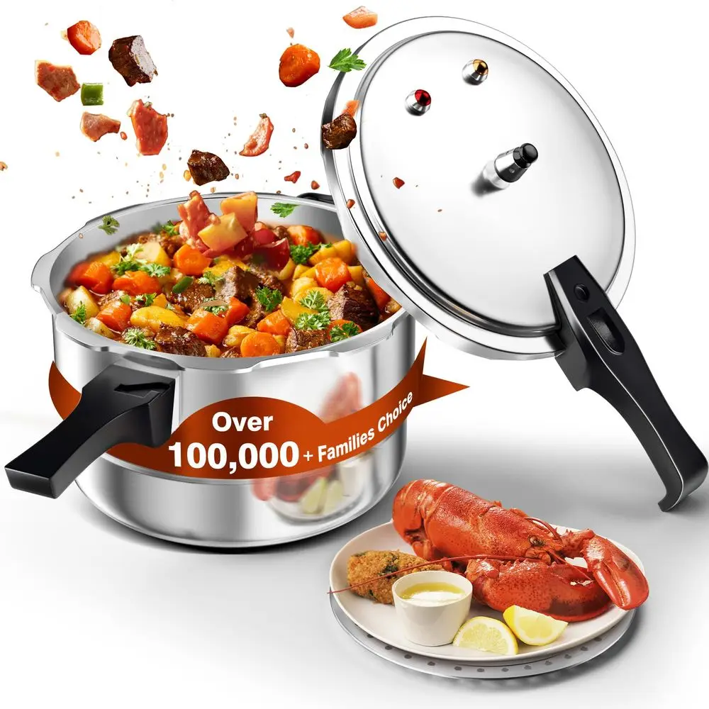 11Qt Aluminum Pressure Cooker w Release Valve amp Multiple Protective Devices,Pressure Canner Compatible with Gas amp Induction
11Qt Aluminum Pressure Cooker w Release Valve amp Multiple Protective Devices,Pressure Canner Compatible with Gas amp Induction