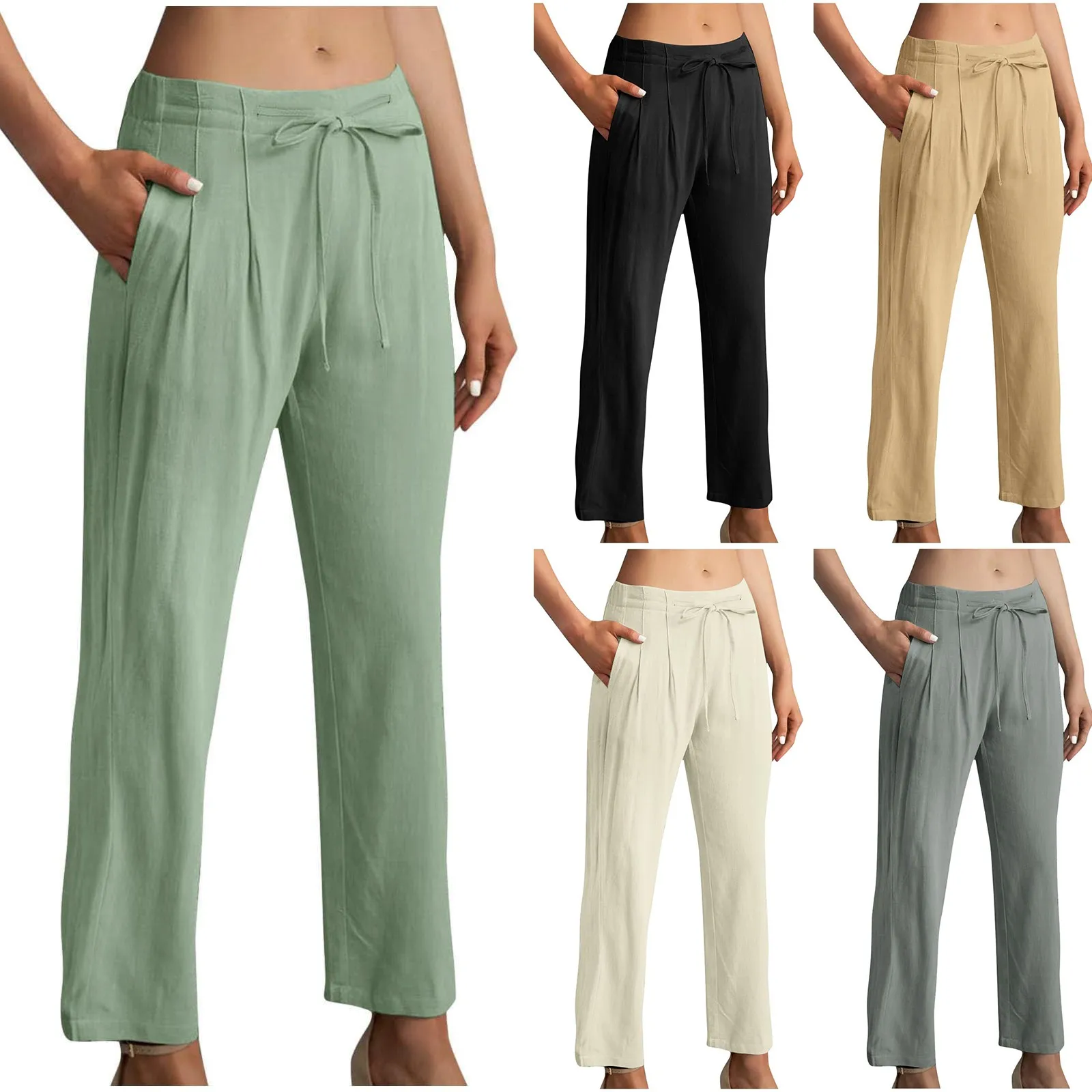 Womens Linen Pants Summer Casual Wide Leg Trousers Loose Trendy Drawstring High Waist Palazzo Pants With Pockets Pants for Women
Womens Linen Pants Summer Casual Wide Leg Trousers Loose Trendy Drawstring High Waist Palazzo Pants With Pockets Pants for Women
