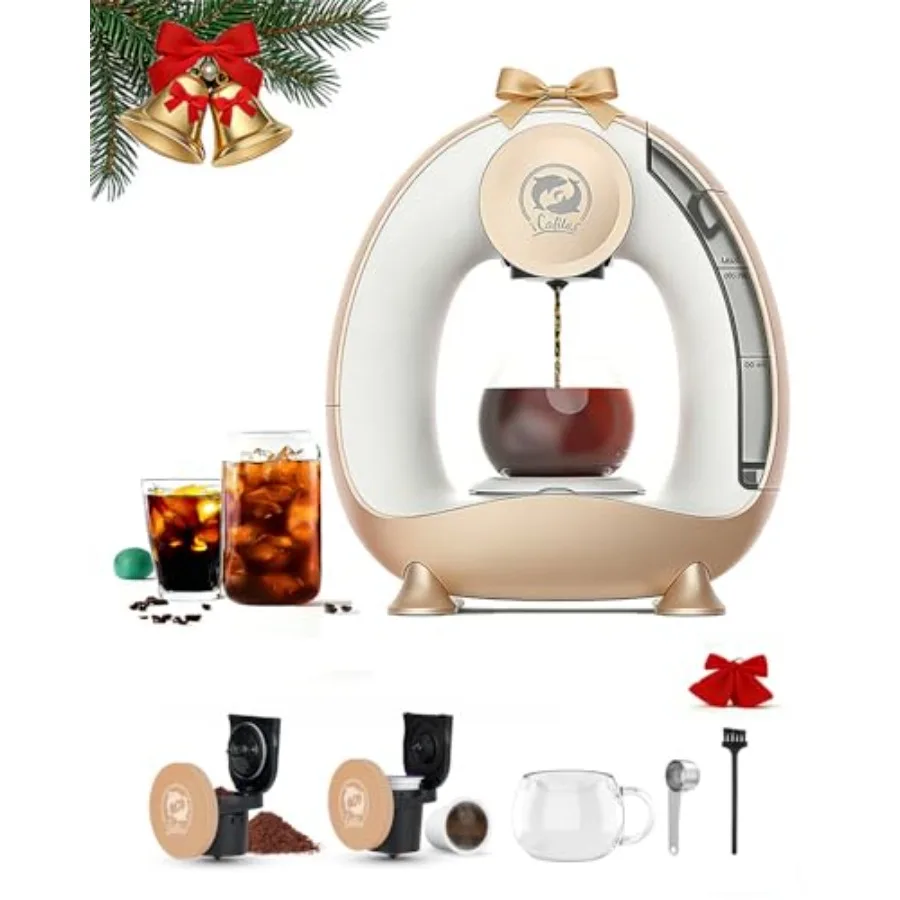 Single Serve Coffee Maker for small spaces, stainless steel champagne finish, fast heat in 20s and brew in 2 mins, 2-in-1 compa
Single Serve Coffee Maker for small spaces, stainless steel champagne finish, fast heat in 20s and brew in 2 mins, 2-in-1 compa