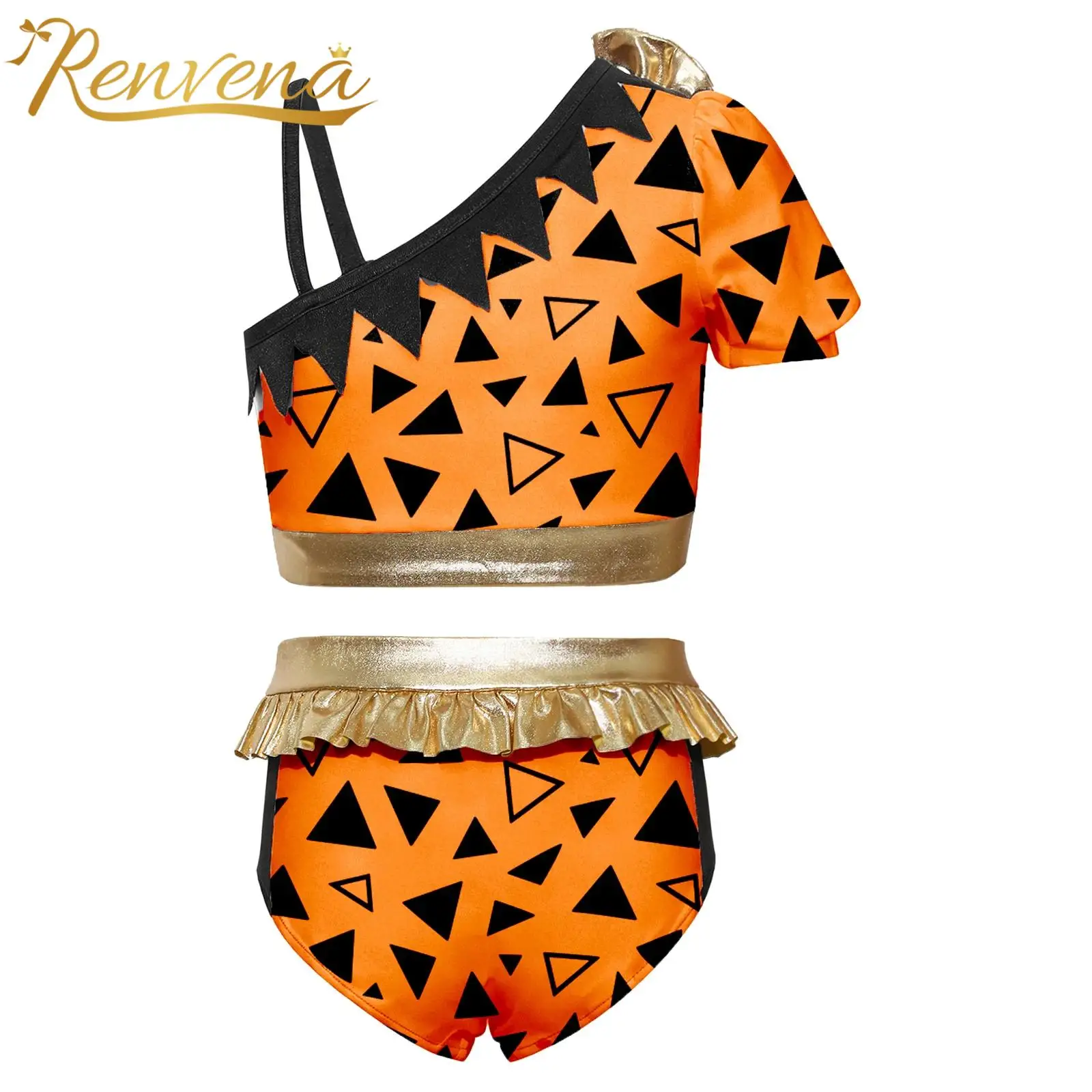 Children Clothing Stage Performance Outfit Girls Sets Leopard Printed Cave Costumes Asymmetrical Sleeve Crop Top + Ruffle Briefs
Children Clothing Stage Performance Outfit Girls Sets Leopard Printed Cave Costumes Asymmetrical Sleeve Crop Top + Ruffle Briefs