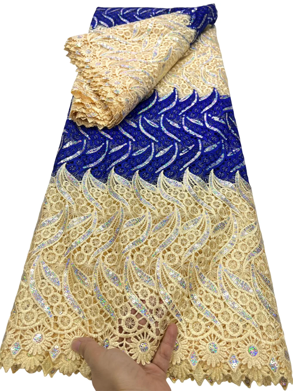 Bicolor African Water Soluble Lace 5 Yard Guipure Cord Flower Lace 2026 Newe Nigerian Sequins Lace For Women Evening Party Dress
Bicolor African Water Soluble Lace 5 Yard Guipure Cord Flower Lace 2026 Newe Nigerian Sequins Lace For Women Evening Party Dress