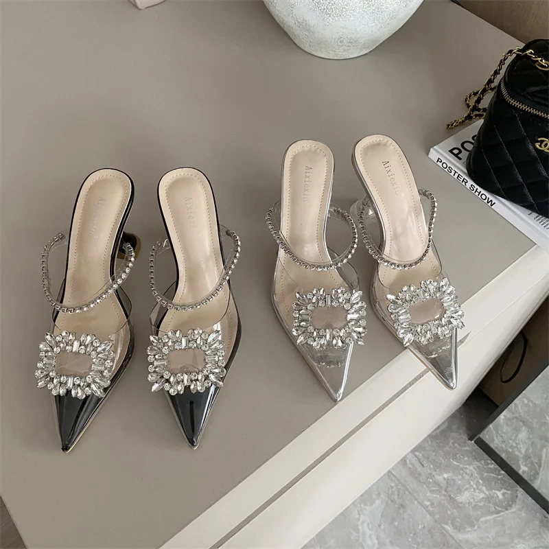 Crystal Heeled Transparent Shallow Toe Heel with Slippers Women's Thin Heel Rhinestone Tip Toe Single Shoe
Crystal Heeled Transparent Shallow Toe Heel with Slippers Women's Thin Heel Rhinestone Tip Toe Single Shoe