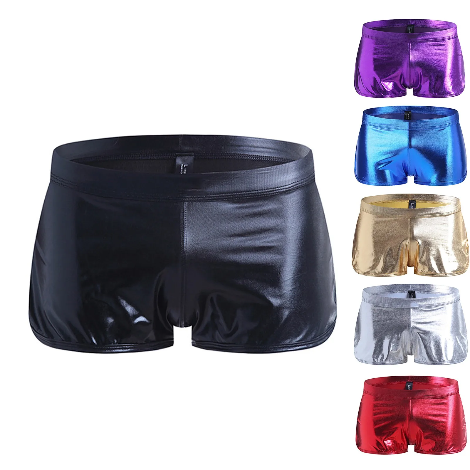 Men Patent Leather Shorts Shiny Underpants Night Club Reflection Boxer Trunks Soft Underwear Low Rise Panties Casual Aro Pant
Men Patent Leather Shorts Shiny Underpants Night Club Reflection Boxer Trunks Soft Underwear Low Rise Panties Casual Aro Pant