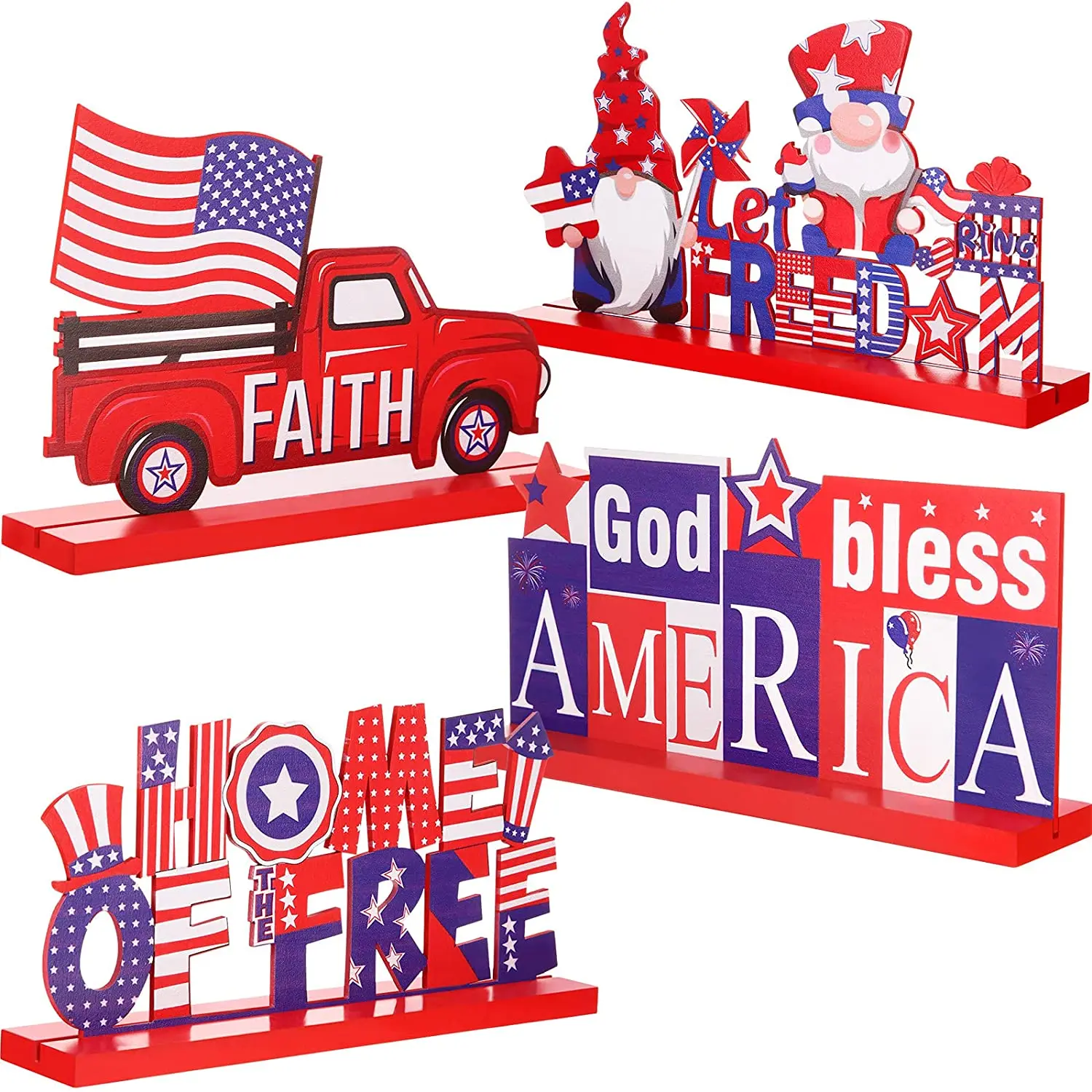 100Sets 4pcs/set Patriotic Table Decoration Wooden Table Centerpiece Independence Day Wood Letter Sign Party Decor
100Sets 4pcs/set Patriotic Table Decoration Wooden Table Centerpiece Independence Day Wood Letter Sign Party Decor