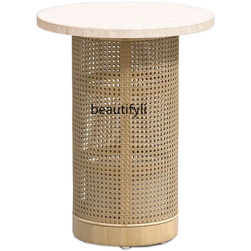 Mild Luxury Marble Coffee Table round Tea Table Living Room Natural Rattan Corner Table Household Sofa Side Table
Mild Luxury Marble Coffee Table round Tea Table Living Room Natural Rattan Corner Table Household Sofa Side Table