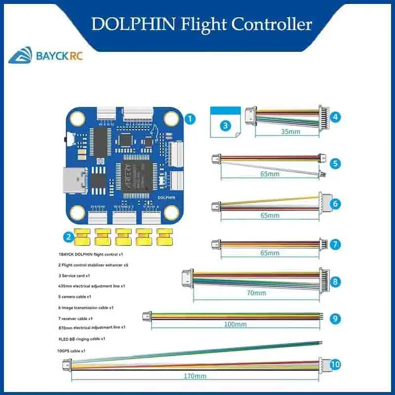 BAYCK DOLPHIN Flight Controller FC Betaflight AT32 F435 9V3A/5V3A Dual BEC For FPV Freestyle Racing Drone Quadcopter RC Parts
BAYCK DOLPHIN Flight Controller FC Betaflight AT32 F435 9V3A/5V3A Dual BEC For FPV Freestyle Racing Drone Quadcopter RC Parts
