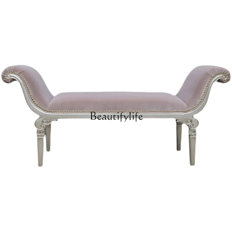 American solid wood light luxury bedside stool European carved bed front cloakroom sofa stool
American solid wood light luxury bedside stool European carved bed front cloakroom sofa stool