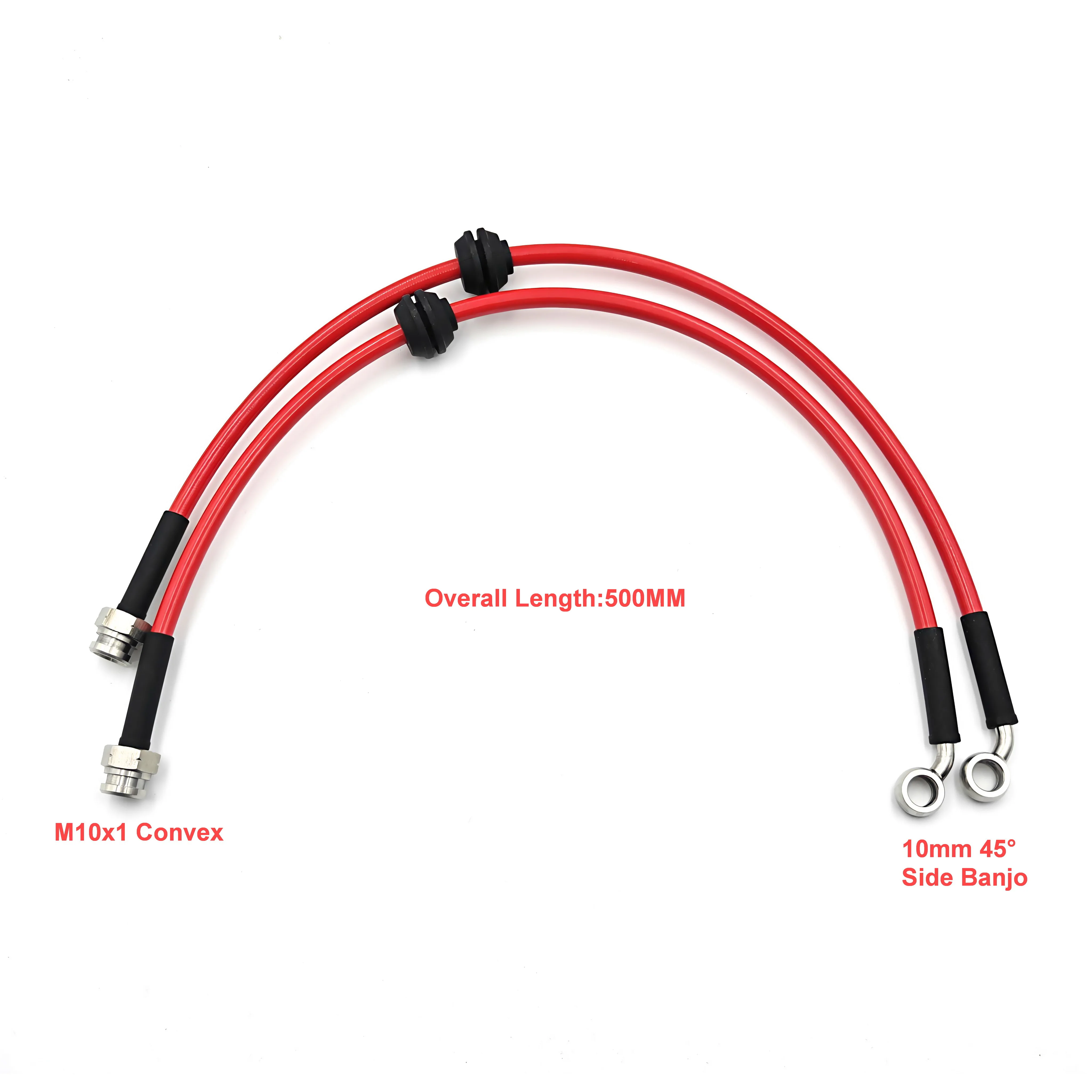 1Pair 10MM Banjo 45 Degree Side + Female M10x1 Convex Swivel -3 3AN Braided PTFE Brake Line Clutch Line Red 500mm Long
1Pair 10MM Banjo 45 Degree Side + Female M10x1 Convex Swivel -3 3AN Braided PTFE Brake Line Clutch Line Red 500mm Long
