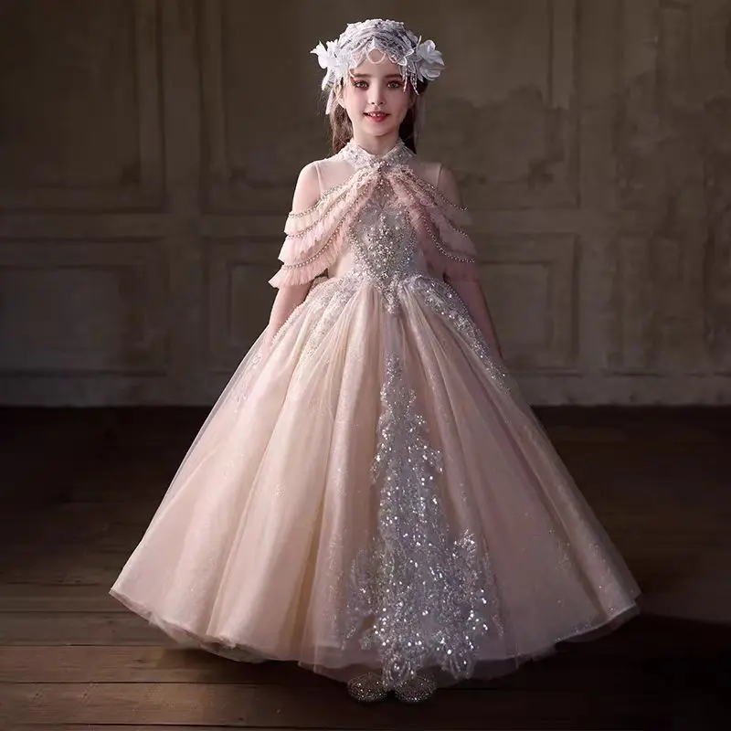 Jill Wish J033 Luxury Champagne Flower Girl Dress Off Shoulder Long Princess Kids Wedding Birthday Pageant Party Evening Gown
Jill Wish J033 Luxury Champagne Flower Girl Dress Off Shoulder Long Princess Kids Wedding Birthday Pageant Party Evening Gown