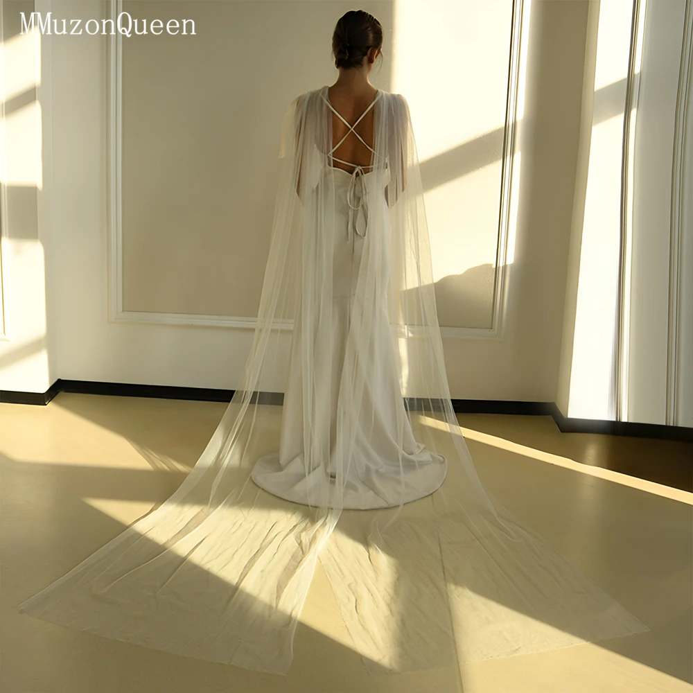 MMQ Simple Bridal Cape Single White Soft Tulle Chapel Wedding Accessories Ladies Removable Dress Accessories Customized MG06
MMQ Simple Bridal Cape Single White Soft Tulle Chapel Wedding Accessories Ladies Removable Dress Accessories Customized MG06