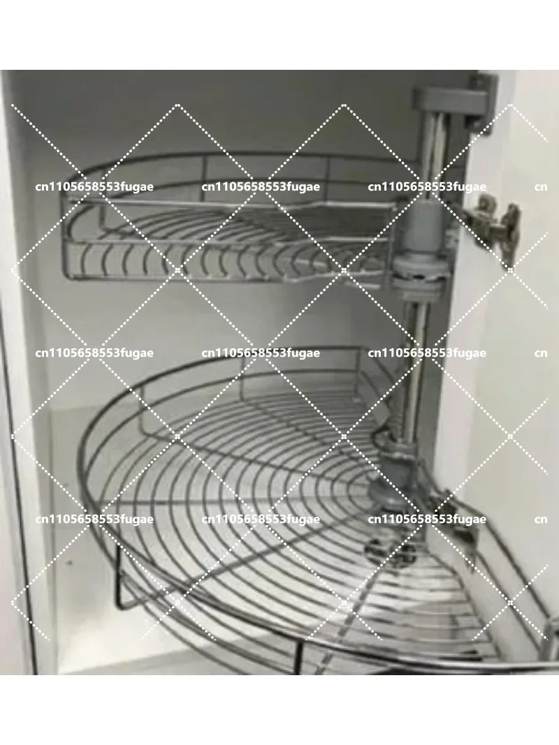 180-Degree Rotating Double Layer Pull-Out Basket for Kitchen Cabinet Stainless Steel Corner Storage Rack Organizer
180-Degree Rotating Double Layer Pull-Out Basket for Kitchen Cabinet Stainless Steel Corner Storage Rack Organizer