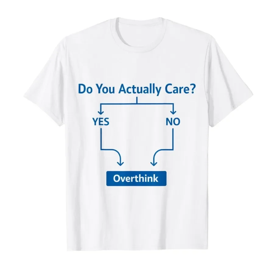 If You Actually Care Question Overthink Flowchart T-shirt For Men Women 100% Cotton T Shirts Short Sleeve Tops 0417-2
If You Actually Care Question Overthink Flowchart T-shirt For Men Women 100% Cotton T Shirts Short Sleeve Tops 0417-2
