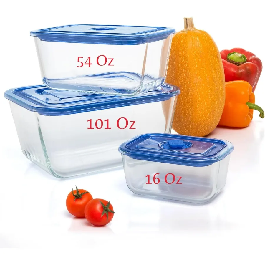 Extra Large Glass Storage Containers Set of 3 with Lids for Kitchen Organization Deep Rectangular Design in 101 Oz 54 Oz 16 Oz 
Extra Large Glass Storage Containers Set of 3 with Lids for Kitchen Organization Deep Rectangular Design in 101 Oz 54 Oz 16 Oz