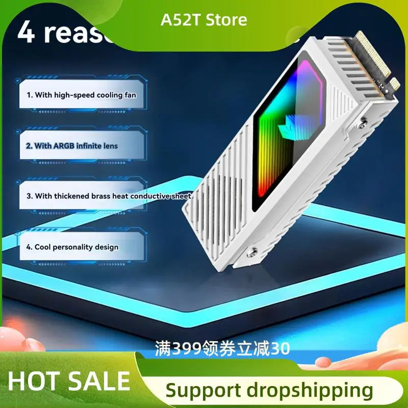 A52T M2 SSD HDD Cooler ARGB Solid State Drive Heat Dissipation Vest NVME SSD2280 Brass Heat Sink M2 Heat Sink With Fan
A52T M2 SSD HDD Cooler ARGB Solid State Drive Heat Dissipation Vest NVME SSD2280 Brass Heat Sink M2 Heat Sink With Fan